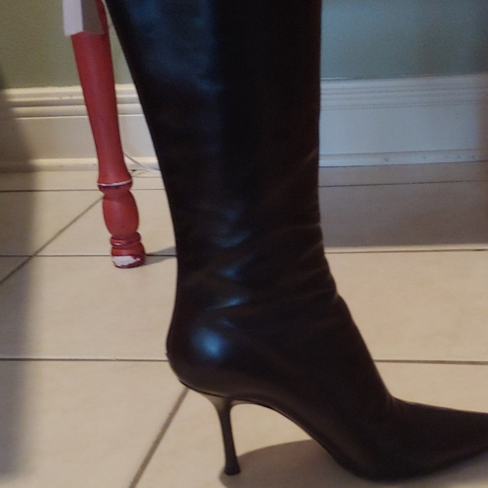 Jimmy Choo Peony Tall Leather Boots Espresso 9.5